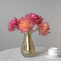 Fleur artificielle tendance style européen et américain, chrysanthème griffe de crabe à tige unique, pour décoration intérieure et événements (mariages, fêtes)