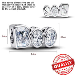 Platadora CZ23 925 Silver Luxury Cheshire Cat Remy Mouse <b>Charm</b> Beads Women's <b>Bracelet</b> Necklace Pendant Third Party Certified - Product Image 3