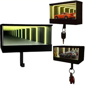 Soporte de Pared 3D para Llaves de Coche con Espejo Infinito, Decoración de Hogar, Llavero de Lujo con Luz LED para Garaje - Product Image 4