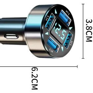 Jumon 4 Ports USB Chargeur de voiture 66W Charge rapide PD Charge rapide 3.0 USB C Chargeur de téléphone de voiture Adaptateur