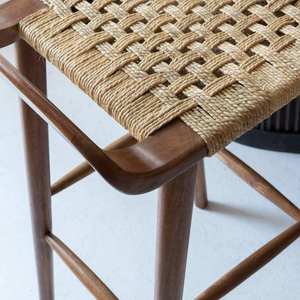 Luxury Industrial Brown Leather Bar <b>Stool</b> <b>with</b> Black Metal Frame and Comfortable Upholstered Seat for Modern <b>Kitchen</b> <b>Island</b> Home - Product Image 5