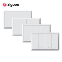 Interruptores de Luz de Pared Zigbee Compatibles con Tuya, Alexa, Google Home y Smartlife a través de Hub, de 1, 2, 3 y 4 Botones, con Neutro