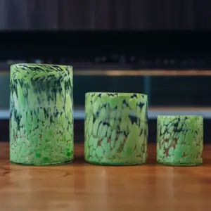 Lọ Nến Thủy Tinh Dập Nổi Đáy Tròn Tùy Chỉnh Bằng Tay Thiết Kế Da Báo Sang Trọng Có Đốm Màu - Product Image 1