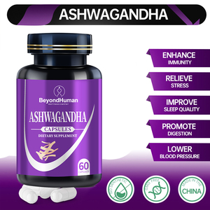 Biologische Ashwagandha <span class=keywords><strong>Capsules</strong></span>, Zeealg Zwarte Zaadolie Kurkuma Kruidensupplement, Veganistisch Non-GMO Glutenvrij - Product Image 5