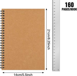 4 quaderni A5 a spirale di alta qualità con copertina in PVC/PP, blocchi a righe per studenti e uso scolastico - Product Image 6