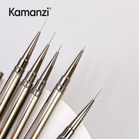 Kit professionnel de 1 pinceau pour nail art UV, outil de manucure, stylo à rayures françaises, à lignes et à fleurs, en matériau synthétique avec manche métallique