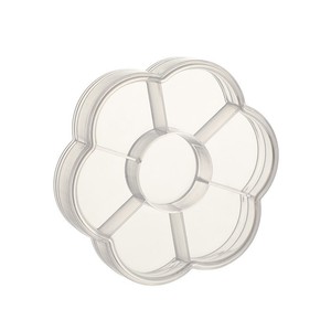 Transparent Plum Blossom Shape Plastic Storage Box With Compartments For Jewelry Organizers Desktop Use 8.3X8.3X1.5Cm - Product Image 5