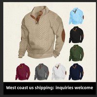Pull-over décontracté à col montant et manches longues pour homme, tricot jacquard, taille européenne, best-seller printemps/automne