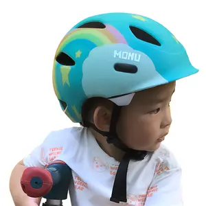 MONU Helm Baru Anak-anak Keselamatan Bersepeda Skating Helm Ultralight Sepeda Anak-anak Helm Pelindung Olahraga Luar Ruangan Pelindung Gear