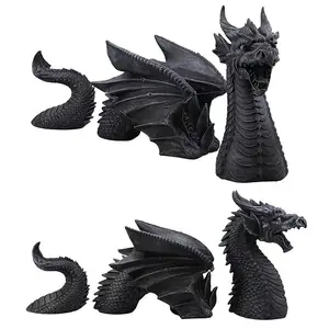 Wholesale Chinese New Year dragon decorations 2024 Black three section dragon resin craftsmanship courtyard decoration