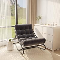 Fauteuils à bascule en métal d'extérieur Danlong avec coussins épais pour la sieste, la détente, fauteuil à bascule moderne pour patio intérieur, véranda