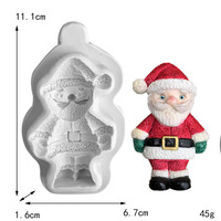 Ensemble de moules à gâteau en silicone Candyer pour Noël, bonhomme de neige, ours, Père Noël, elfe, moule à pâte à sucre, décoration de figurines d'animaux faites à la main