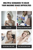 Support de téléphone portable universel pour douche, anti-buée, à fixation murale, grand format, étanche, rotation à 360 degrés