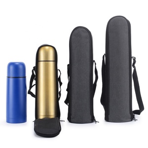 Botella de vacío Silverjet de acero inoxidable de 1000 ml con funda de cuero PU para uso en oficina, coche, hogar o como regalo. - Product Image 2