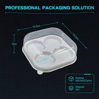 Boîtes d'emballage alimentaire jetables en PET transparent de qualité alimentaire, carrées, multi-compartiments, personnalisables avec impression, épaisseur 2 mm, DT-404, pour pain