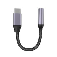 Aluminium-Legierung Geflochtener Baumwoll-Typ-C zu 3,5mm Aux-Buchse Audio Digital Kopfhörer DAC Adapter