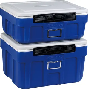 Cofre enfriador de hielo aislado de plástico, caja enfriadora Grande y Pequeña con ruedas y mango, 12L, 40L, 90L
