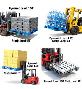 <span class=keywords><strong>Pallet</strong></span> <span class=keywords><strong>Euro</strong></span> in HDPE di Alta Qualità a Singola Faccia con Ingresso a 4 Vie per Uso Industriale con Tubo in Acciaio <span class=keywords><strong>H1</strong></span> - Product Image 3