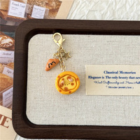 Pendentif de téléphone portable en forme de tarte aux œufs, jouet alimentaire simulé, petit pendentif créatif pour sac, porte-clés mignon pour voiture, vente en gros