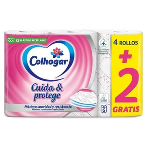 Colhogar higiênico PROTECT 4 + 2R สีขาวกระดาษชำระ-อุปกรณ์ทำความสะอาด