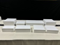 Gaojian 8 pièces Supports de présentation en acrylique blanc pour buffet, desserts, traiteur, bijoux et boîtes à cubes, empilables