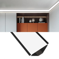 Système de canaux LED d'angle supérieur à double lumière linéaire sans fente blanche noire pour profil LED de plafond d'éclairage principal intérieur