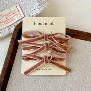 Jepit rambut pita beludru warna-warni Korea, aksesori rambut klip kepiting Vintage untuk anak perempuan wanita anak-anak 3 buah/set - Product Image 2