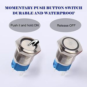 Özel 12MM 16MM 19MM 22MM açma-kapama güç düğmesi anahtarı anlık basmalı düğme anahtarı - Product Image 2