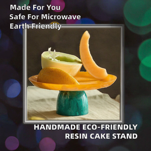 Stylish Handmade Eco-Friendly Non-Toxic Resin Round <b>Cake</b> <b>Stand</b> Modern Design Microwave Safe Stocked Customizable Wedding Dessert - Product Image 2