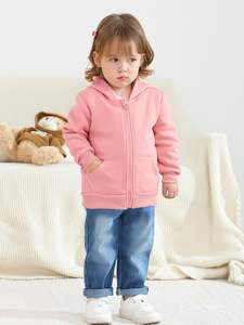 Vestes à capuche en polaire pour bébés et petites filles, légères, avec poches, <span class=keywords><strong>manteau</strong></span> d'<span class=keywords><strong>hiver</strong></span> - Product Image 2