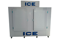 Grand bac de stockage de glace de porte doubleur commercial Machine de conservation de la glace ventilateur extérieur refroidissement/congélateur de sac de glace de mur froid pour magasin