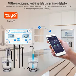 Medidor y Controlador Inteligente de Calidad del Agua WiFi Tuya con Monitoreo de pH, Salinidad y Temperatura para Acuarios, Piscinas e Hidroponía PH-W28 - Product Image 4