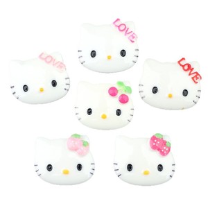 Ciondoli in resina a forma di gatto Hello Kitty, a tema cartone animato, fai da te, per decorazioni di custodie per telefoni - Product Image 5