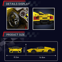 Kits de construction de supercar Katla jaune MOULD KING 27151, véhicule de course avec boîte de présentation, briques MOC, jouets pour garçons, cadeau DIY