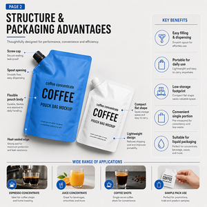 Sacchetto Portatile da 30ml per Caffè Espresso Liquido, Busta con Beccuccio per Concentrato di Caffè - Product Image 3