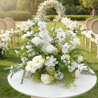 Bouquet de fleurs artificielles blanches et vertes en gros pour mariage, centre de table, arrangement floral décoratif