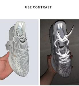 Шнурки для шнурков высокой интенсивности Светоотражающие черные полиэфирные светоотражающие шнурки для 350 - Product Image 3