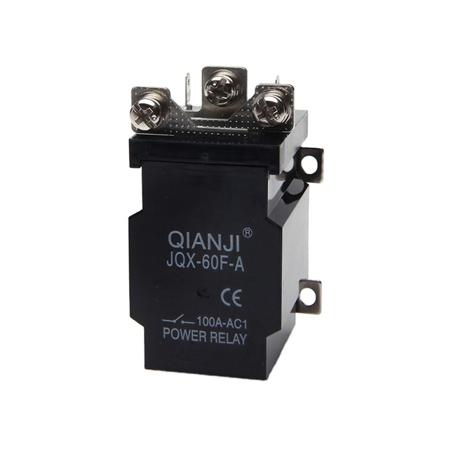 QIANJI JQX-60F 80-100A Miniature Black AC 220V Coil Power Relay High Contact Load Sealed Protective