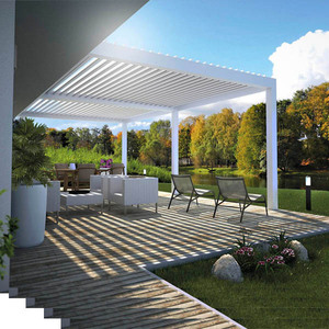 Persiennes bioclimatiques automatiques <span class=keywords><strong>Pergola</strong></span> pour jardin d'<span class=keywords><strong>hiver</strong></span> véranda extérieure toit en aluminium enduit de poudre maison en verre étanche - Product Image 5