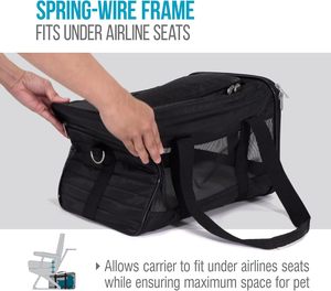Sac de transport pour chat de haute qualité, en cuir durable, imprimé Oxford, avec fermeture éclair, respectueux de l'environnement, approuvé par les compagnies aériennes, pour les voyages - Product Image 3