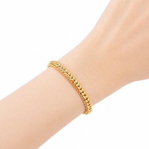 Bracelet chaîne queue de renard doré 6 mm unisexe, bijoux à maillons cubains, cadeau WSL023 - Product Image 4