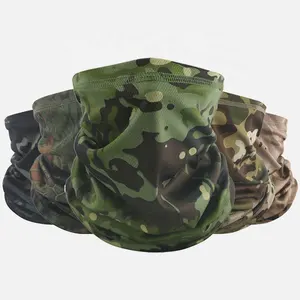 Kustom cetak Logo luar ruangan tabir surya musim panas olahraga sepeda motor bersepeda cepat kering Camo leher Gaiter penutup Mesh Bandana