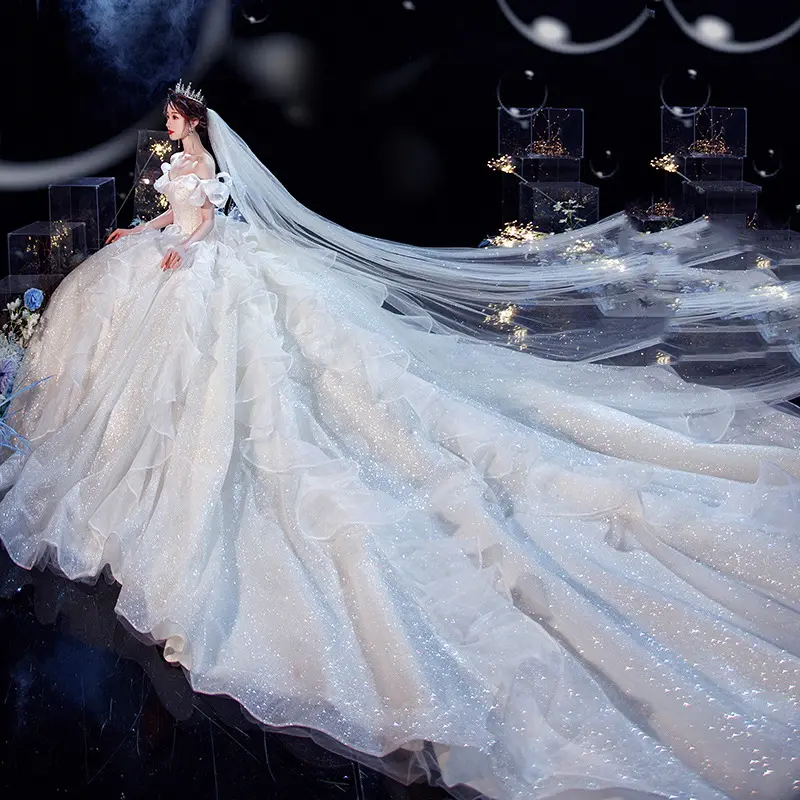 Vestido de novia de moda, estilo de sirena, de boda, para mujer