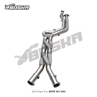 Knalpot Mid Pipe Stainless Steel OBM untuk BMW M2/M3/M4 G80/G82/G87/G8X 3.0T 2021-2024 Sistem Knalpot Racing dengan Pipa Z Ganda