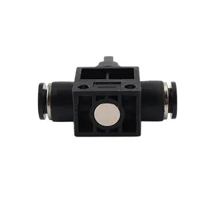 Black plastic straight hand valve HVFF-4-6-8-10-12 Trachea manual switch Pipe valve Pressure relief valve HVFF