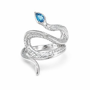 Anello Aperto a Goccia a Forma di Serpente per Donne, Gioiello da Dito Trendy e Alla Moda - Product Image 1