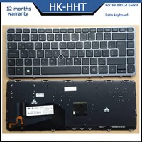 Remplacement du clavier d'ordinateur portable HK-HHT pour clavier hp 840 G1 avec pointeur avec protecteur de clavier d'ordinateur portable rétro-éclairé