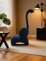 Fauteuil d'appoint en tissu en forme de cygne au design minimaliste, canapé de loisirs moderne pour salon et chambre à coucher