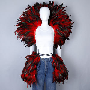 Ensemble de plumes cousues à la main pour spectacle de scène, mode douce, ailes détachables et jupe à paillettes, cosplay, <span class=keywords><strong>Halloween</strong></span>, carnaval, soirée - Product Image 2