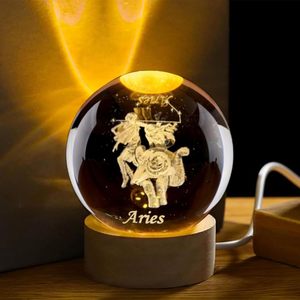 Veilleuse boule de cristal 3D à brancher avec contrôle tactile, décoration moderne pour la maison, vente en gros - Product Image 3